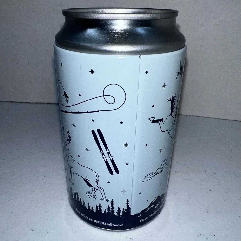 Yeti Blue Short Empty Stash Beer Can False Top Hide A Key & Sticker Camping